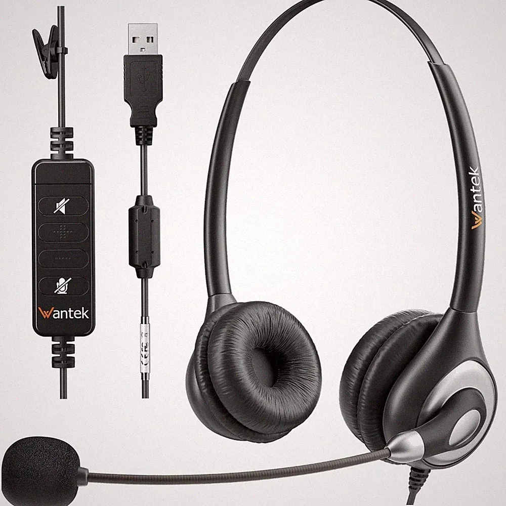 Kopfhörer USB Headset Noise Cancelling Kabel Mikrofondynamisch