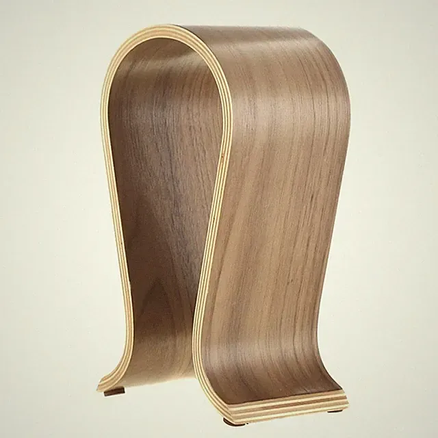 Kopfhörerhalter Holz Nussbaum U-Form Universal Ständer Braun für Büro Zuhause