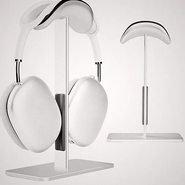 Kopfhörerständer Aluminium für AirPods Max mit Schlafmodus 11,5x8x24 cm Silber