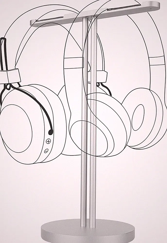 Kopfhörerständer Aluminiumlegierung Tischständer Silber für Over-Ear On-Ear