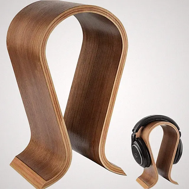 Kopfhörerständer Holz Walnuss Omega Design Gaming Headset Ständer