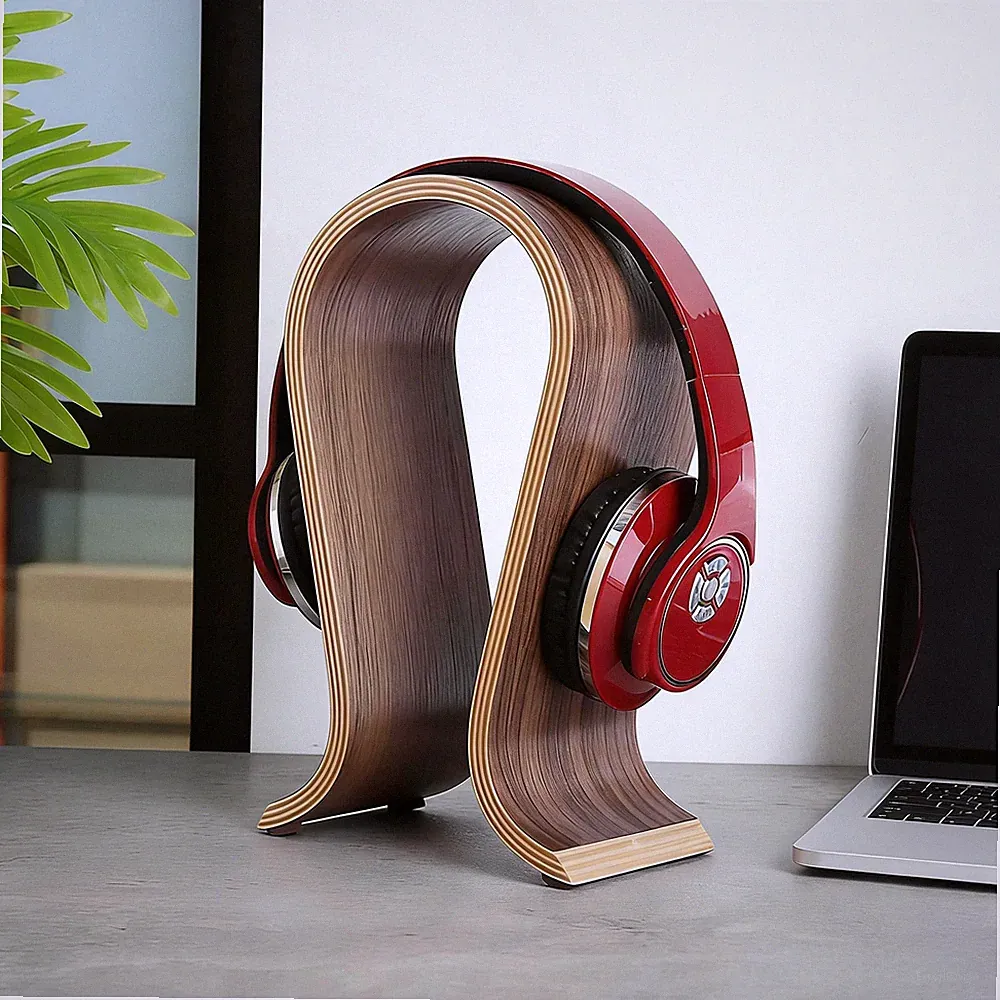 Kopfhörerständer Kopfhörer Halterung Kopfhörerhalter Holz Gaming Headset Stand