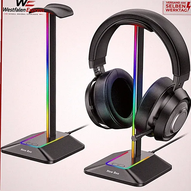 Kopfhörerständer RGB mit 7 Beleuchtungsmodi für Gaming und Büro