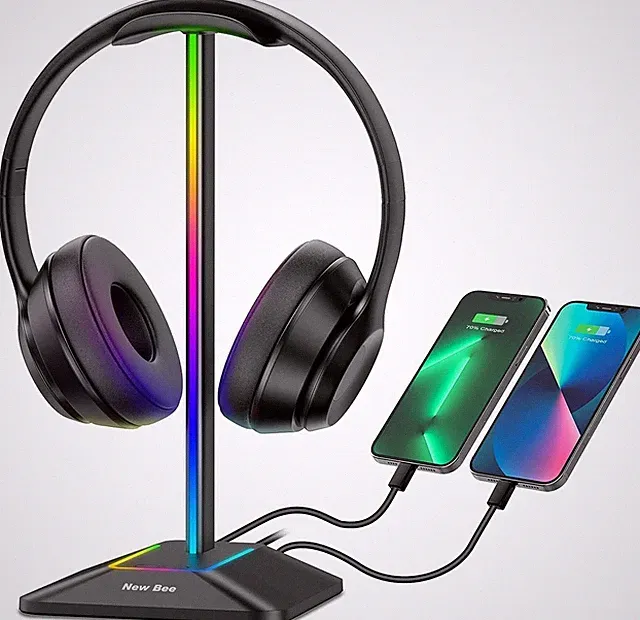 Kopfhörerständer Z8 für alle Kopfhörer, RGB mit 7 Leuchtmodi, Schwarz, 24,2 cm