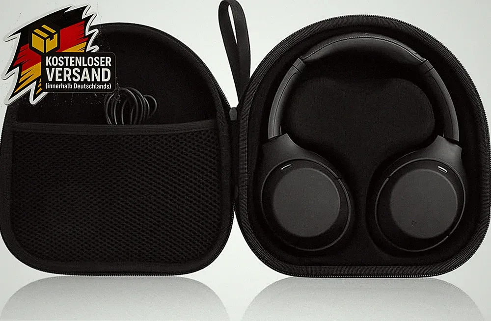 Kopfhörertasche für Bluetooth In-Ear Over-Ear Schutz Etui Reisecase schwarz