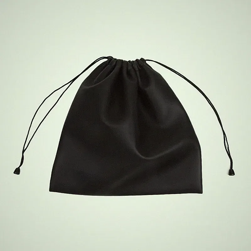 Kordelzug Mehrzwecktasche Beutel Staubschutz Kopfhörer/Headset schwarz PU Leder