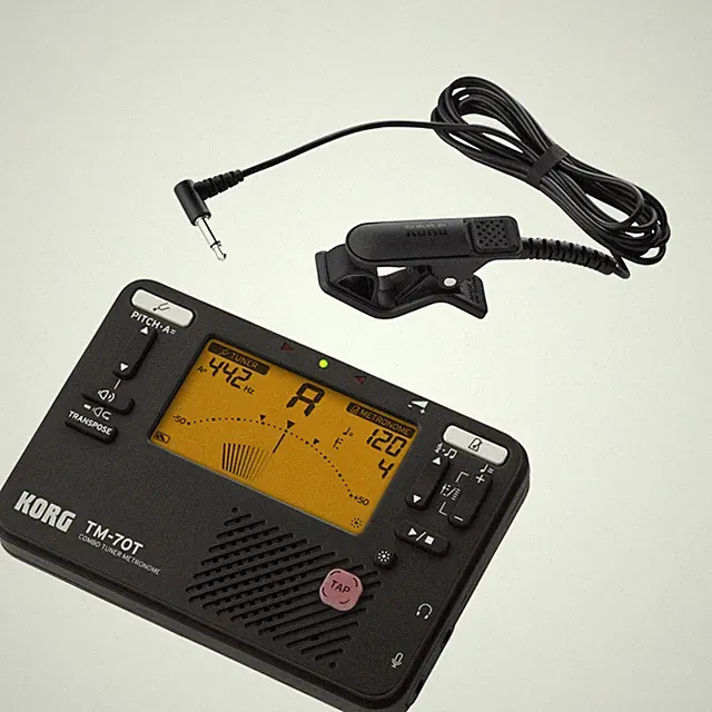 Korg TM-70T C BK Combo Tuner Metronome + Contact Microphone - Chromatisches