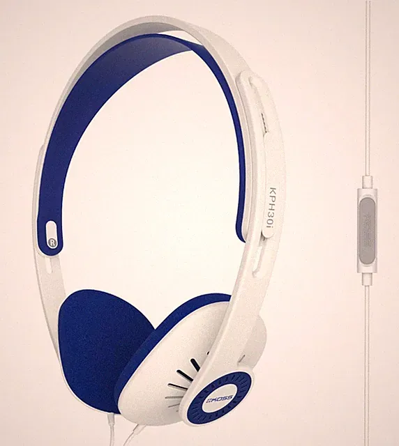 Koss KPH-30iW KPH30iW HiFi Kopfhoerer On Ear Headset, Lautstaerkeregelung Weiß