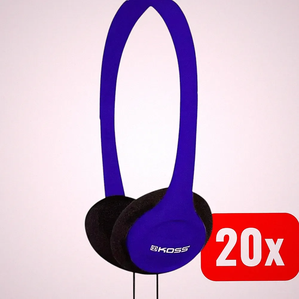 KOSS On Ear Kopfhörer Kopfhörer Headset Stereo Blau HiFi KPH7 20 STÜCK