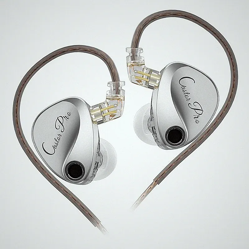 KZ Castor Pro In-Ear Kopfhörer Dual 10mm Treiber HiFi Gaming Headset Silber