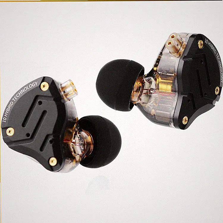 KZ ZS10 Pro In-Ear Monitor 4BA 1DD Hybrid-Kopfhörer, Kabelgebunden, Schwarz