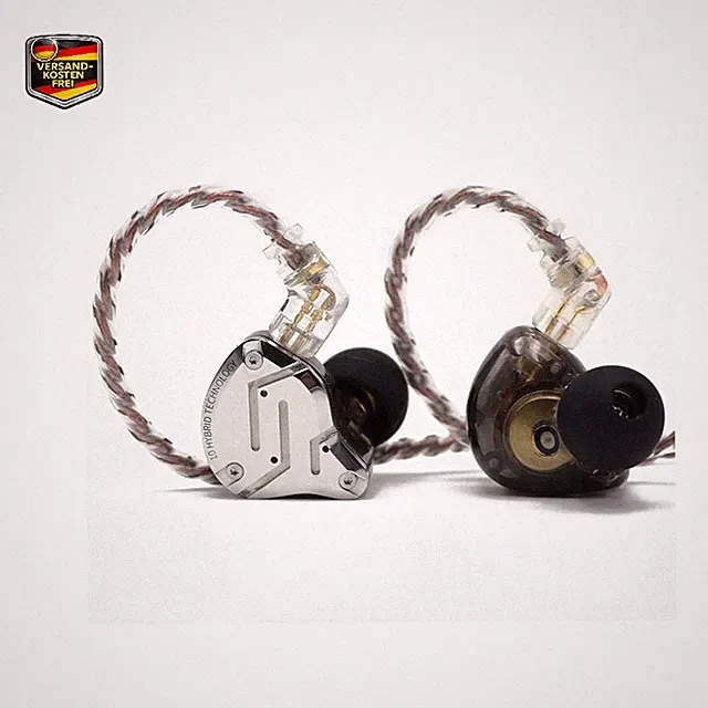 KZ ZS10 Pro In-Ear-Monitor, 4BA 1DD Hybrid-Kopfhörer mit Mic, Schwarz, 40 kHz