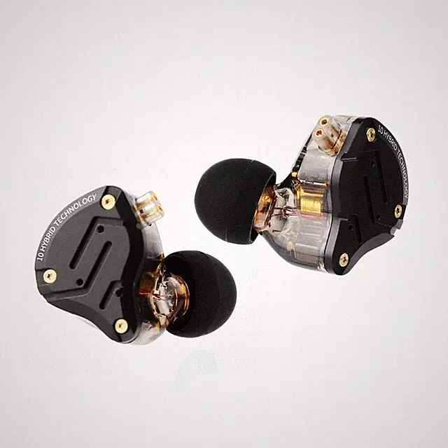 KZ ZS10 Pro In-Ear-Monitor 4BA 1DD Kopfhörer, HiFi Kabelgebunden, Dark Schwarz