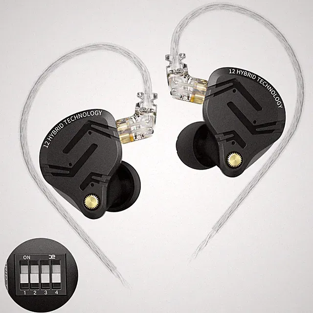 KZ ZS12 Pro X InEarMonitorKopfhörer, 1 DD + 5 BA HybridGamingOhrhörer, mit 2p...