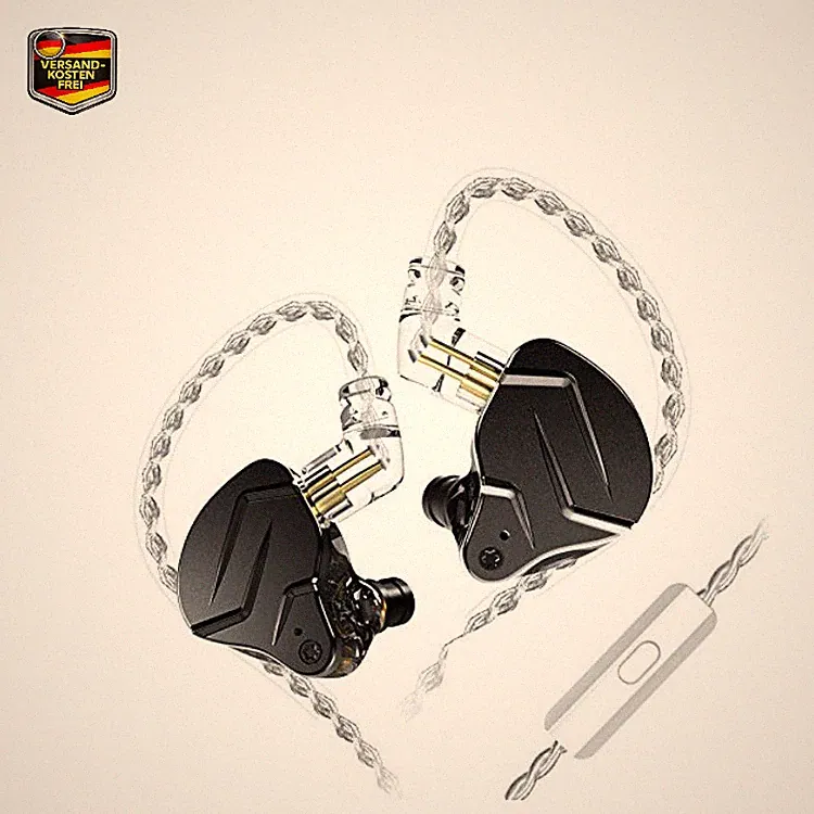 KZ ZSN Pro X In Ear Kopfhörer 3.5 mm Klinke Hybrid-Treiber 1BA 1DD Schwarz HiFi
