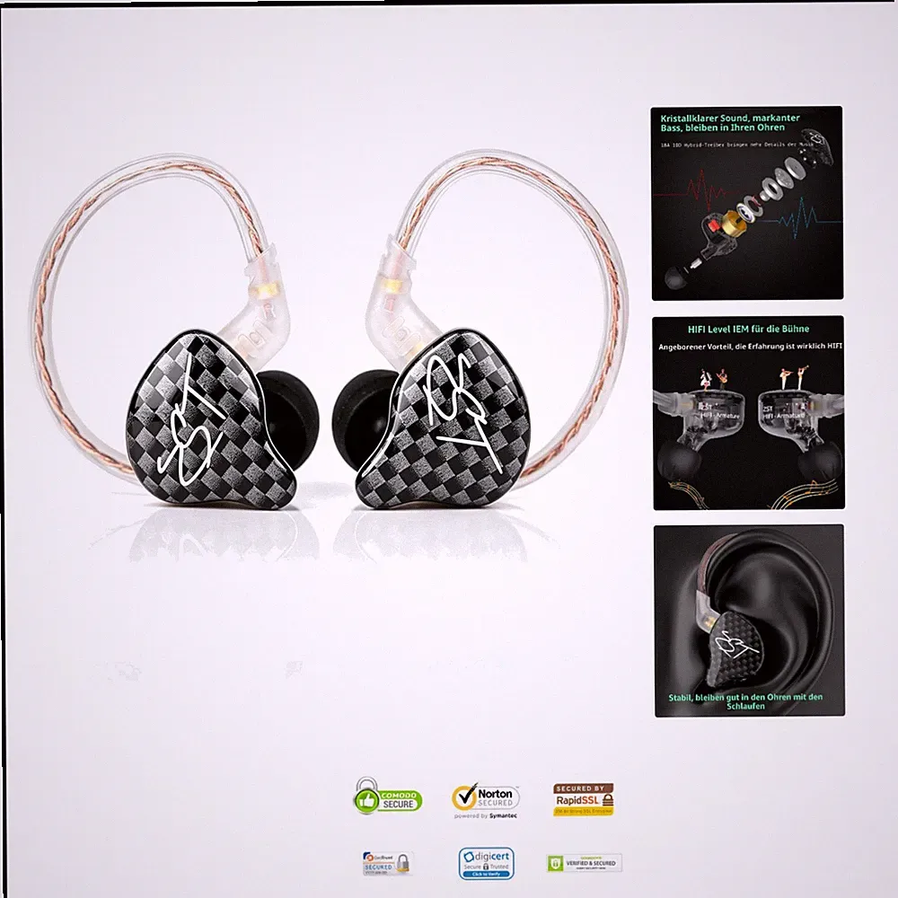 KZ ZST Hybrid In-Ear Kopfhörer 1BA+1DD mit Aktiv Geräuschunterdrückung