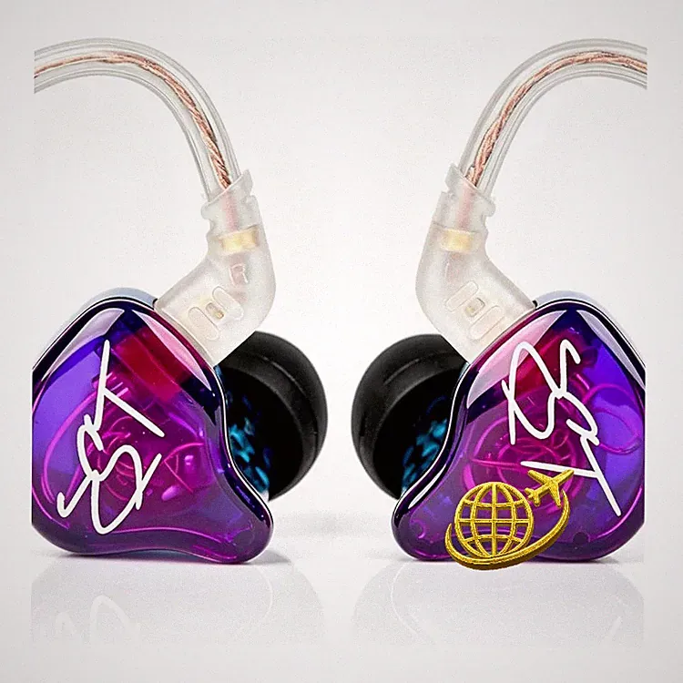 KZ ZST In-Ear Kopfhörer 1BA 1DD HiFi-Headset Violett ohne Mikrofon für Lila
