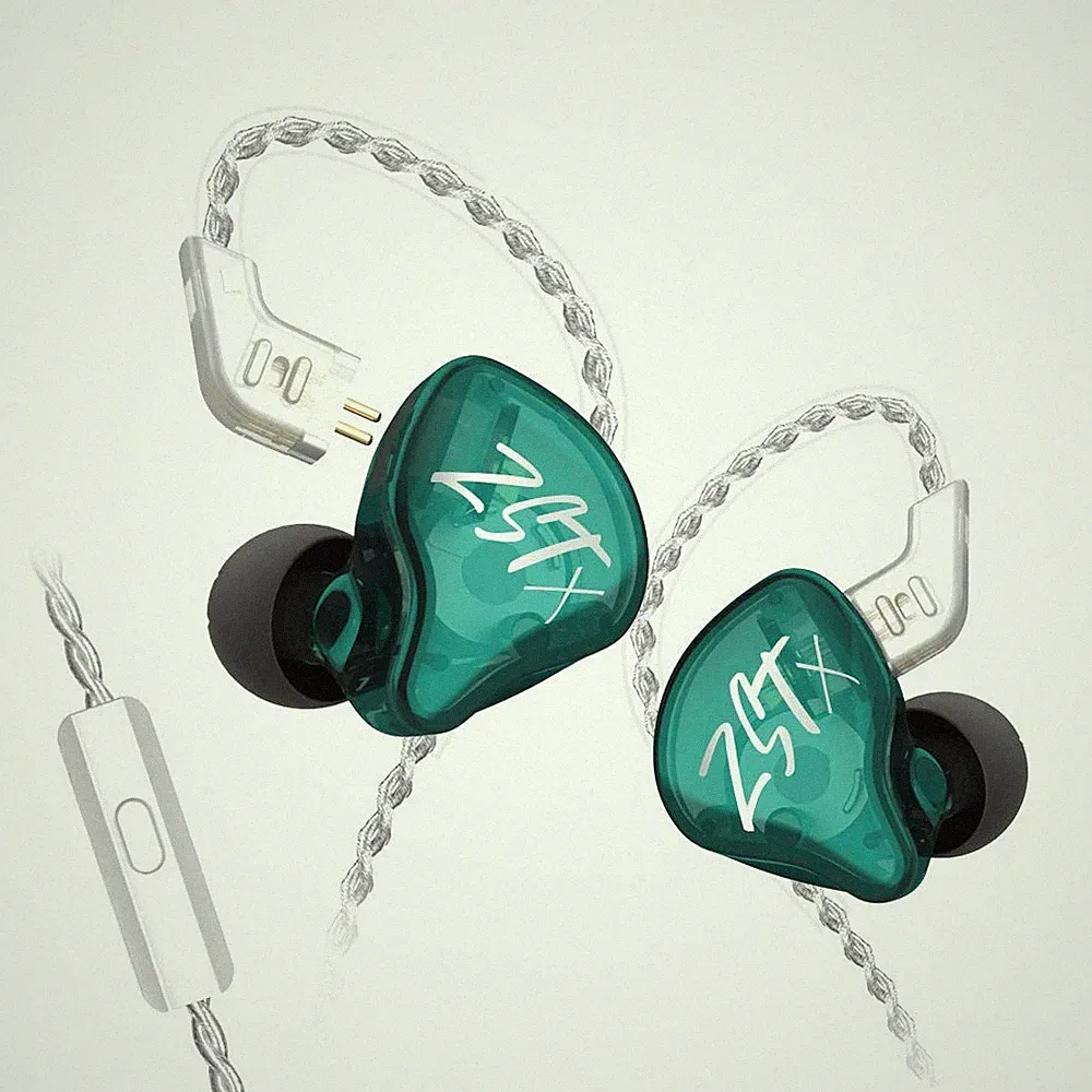 KZ ZST X Im Ohr Kopfhörer 1BA 1DD Kabel Kopfhörer HiFi Ergonomisch Gaming Ear...