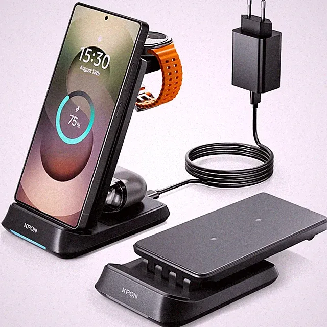 Ladestation 3 in 1 Faltbar Induktives Ladegerät für Samsung Galaxy Watch Handy