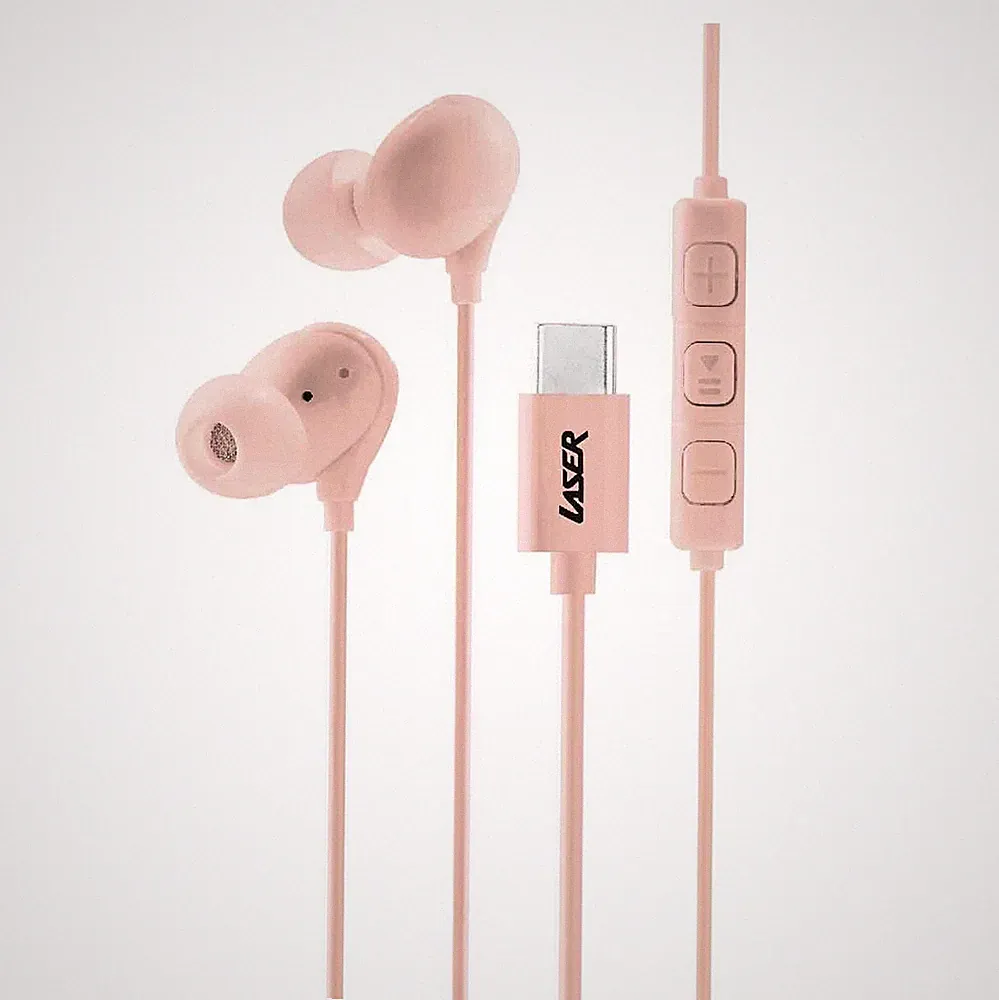 Laser Rose In-Ear Kopfhörer mit USB-C & Inline Steuerung - Stereo Sound