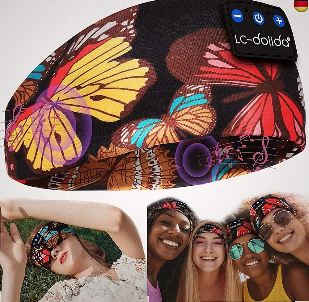 LC-dolida Schlafkopfhörer Bluetooth 5.4, Schlaf Stirnband Kopfhörer Headband S