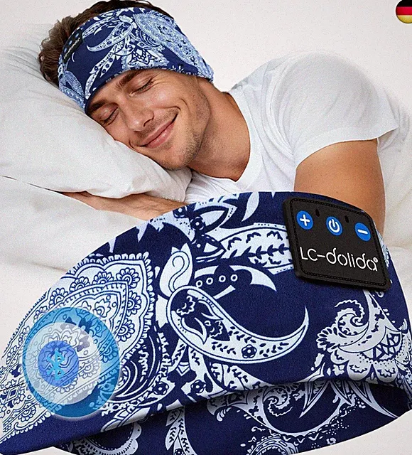 LC-dolida Schlafkopfhörer Bluetooth Sport-Kopfhörer Stirnband, Kabellos S