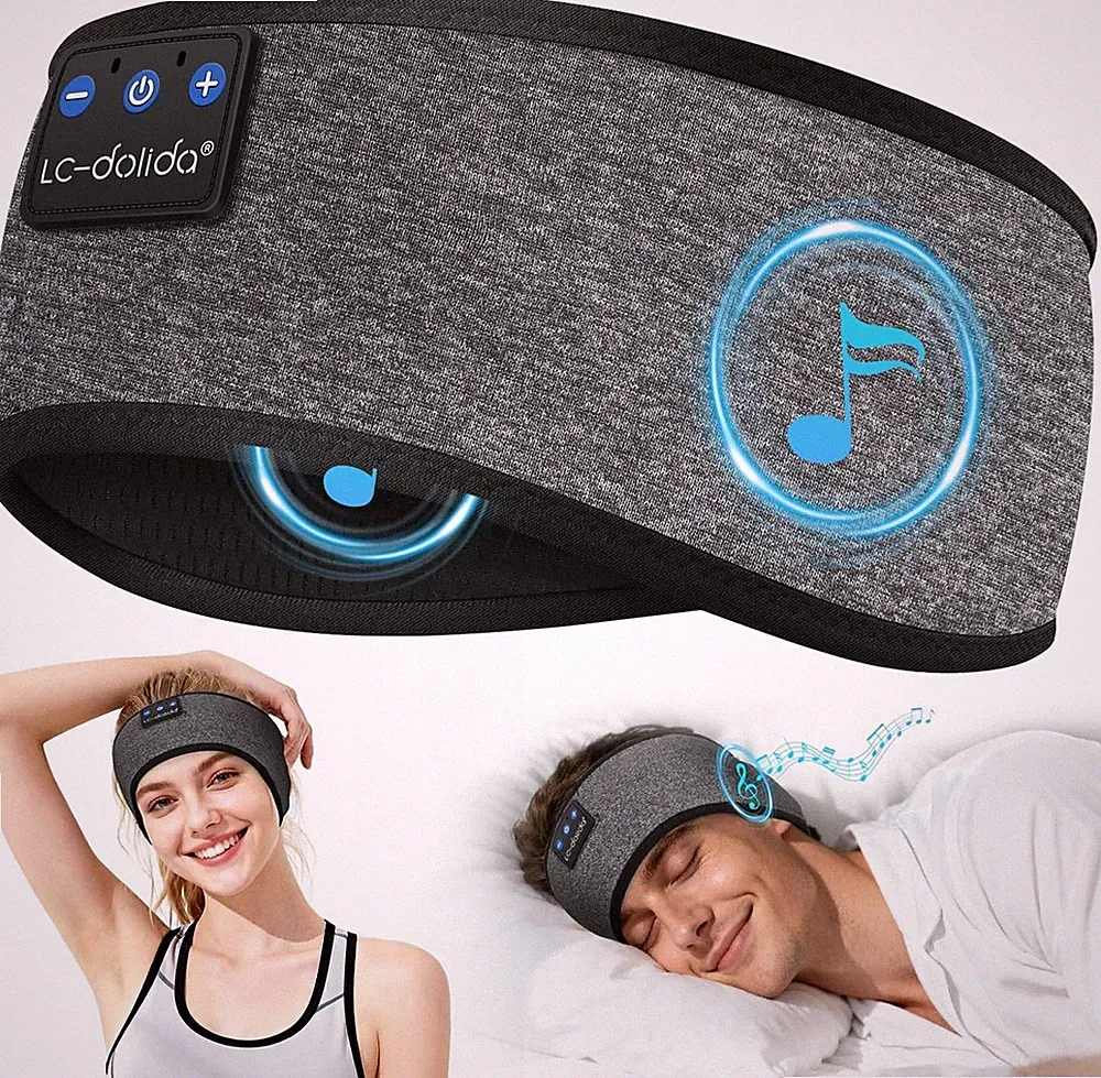 LC-dolida Schlafkopfhörer Bluetooth Stirnband Kopfhörer, Schlafkopfhörer Se