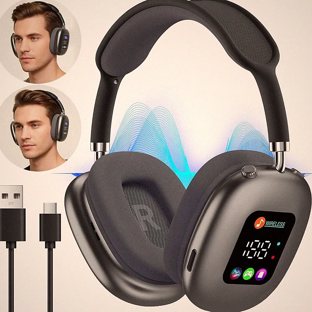 LED Headset Gaming-Headset Headphones kabellos Wireless Low Latency für Reisen
