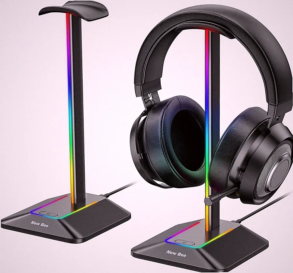 LED Headset Ständer Aluminum RGB Licht USB C Port Gaming Kopfhörer Halter