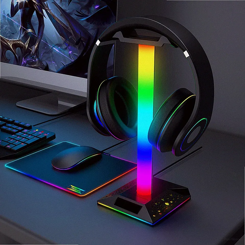 LED Headset Ständer Halterung Mit RGB Licht USB C Port, Gaming Kopfhörer Halter