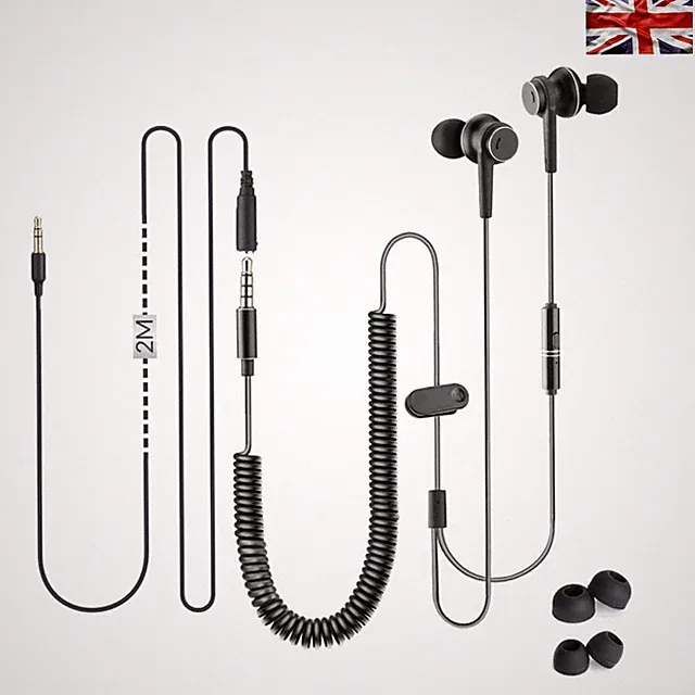 Leichte geräuschisolierende Ohrhörer mit langem Kabel | Ideal für Filme und Gaming