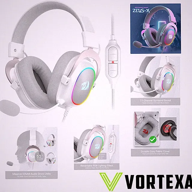 Leichtgewichtiger H510 RGB Gaming Kopfhörer mit USB-Anschluss und Memory Foam