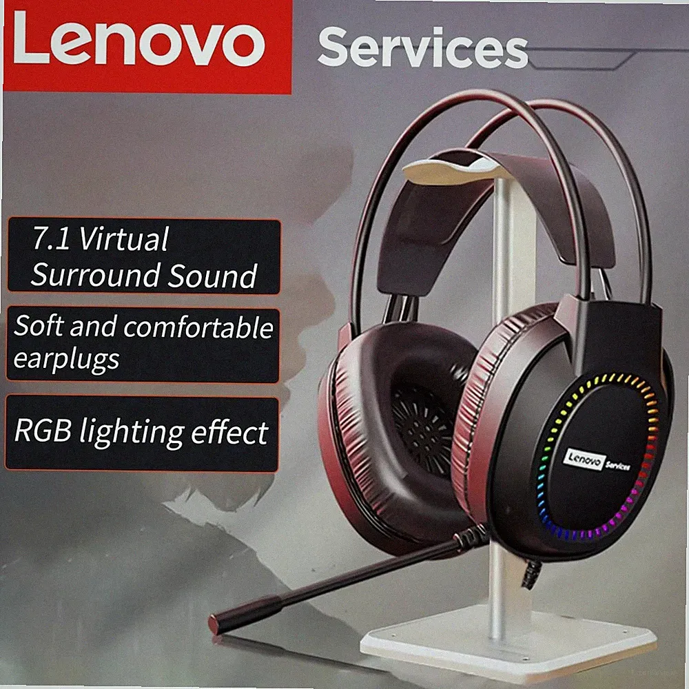 Lenovo Kabelgebundene Kopfhörer mit 7.1 Surround Sound und RGB Billig24