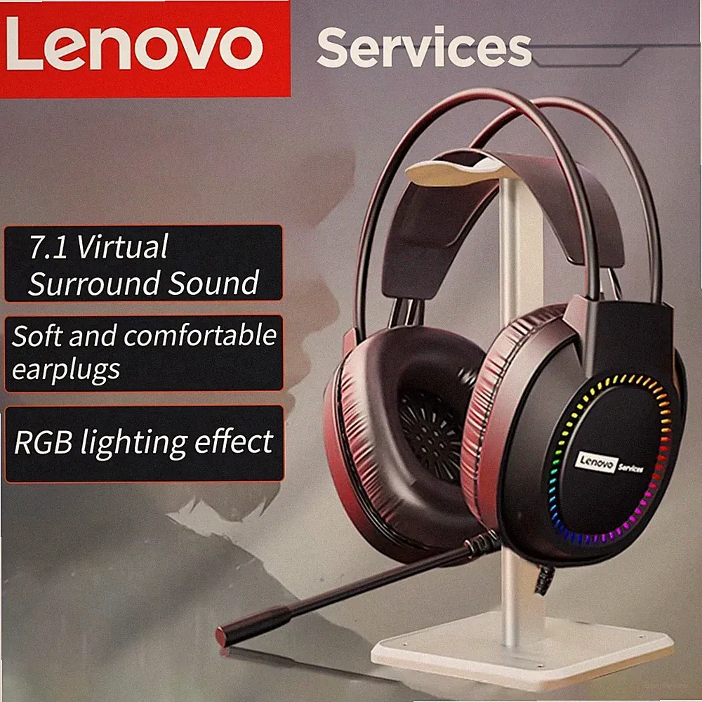 Lenovo Kabelgebundene Kopfhörer mit 7.1 Surround Sound und RGB Billig24