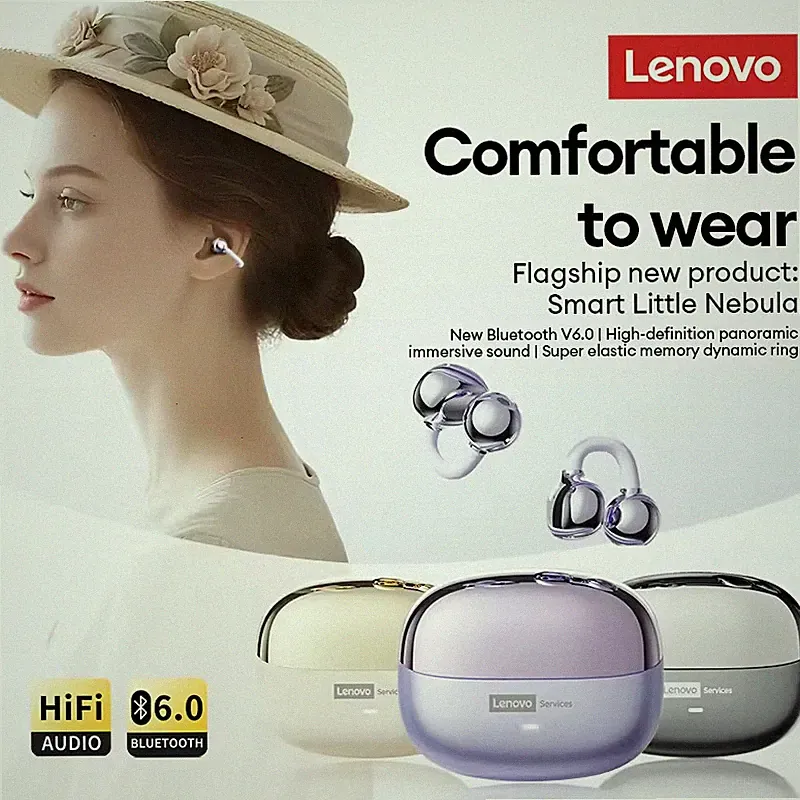 Lenovo LE302 Bluetooth 6.0 OWS Ear Clip Kopfhörer HiFi Stereo Sport Low Latency