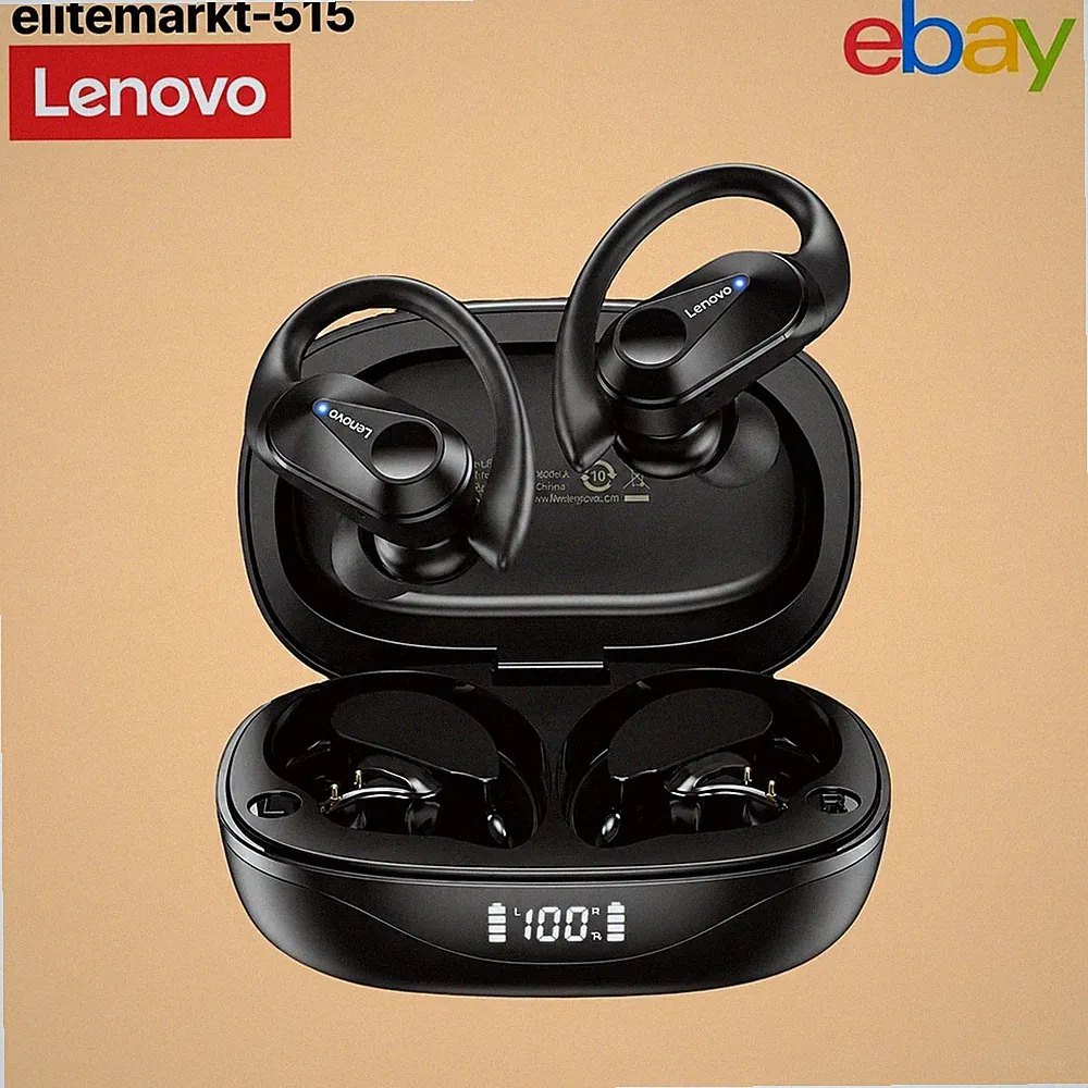 Lenovo LP75 kabellose Sport-Ohrhörer mit Mikrofon, Tastensteuerung und LED-Anzei