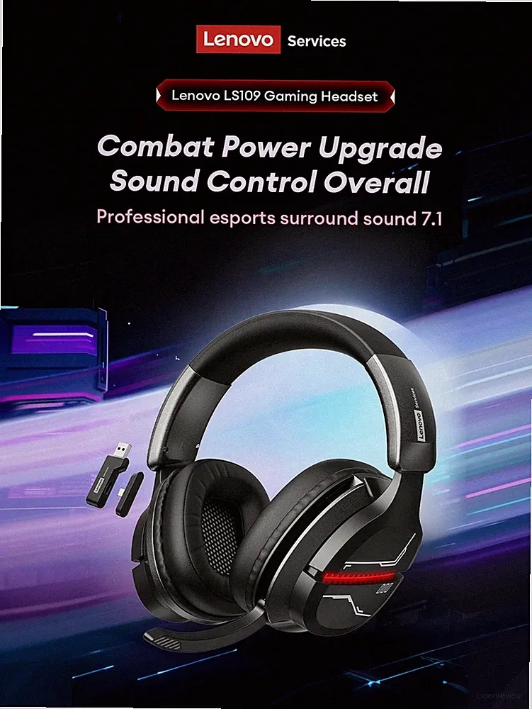 Lenovo LS109 Kabellose Gaming Kopfhörer mit 7.1 Surround Sound und Billig24