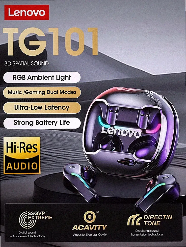 Lenovo True Wireless Earbuds Hi Fi Klang und modernes Design für Gaming Billig24