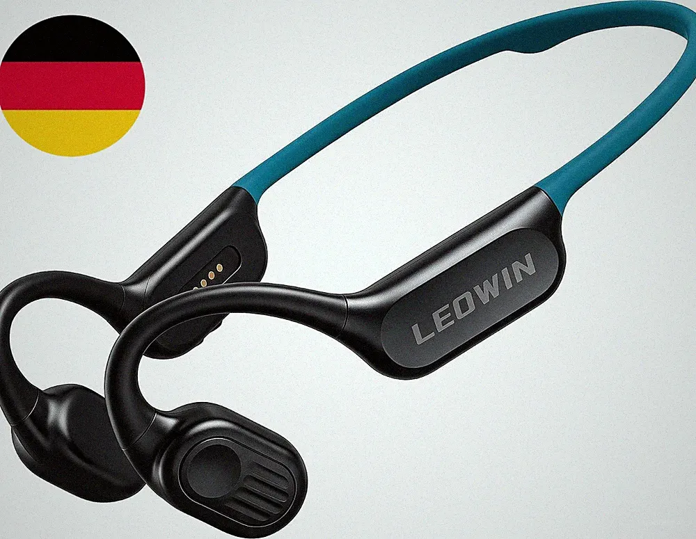 Leowin Knochenleitung Kopfhörer, TÜV Geprüft Bis 10 M Wasserdicht, IP68 Open-Ear