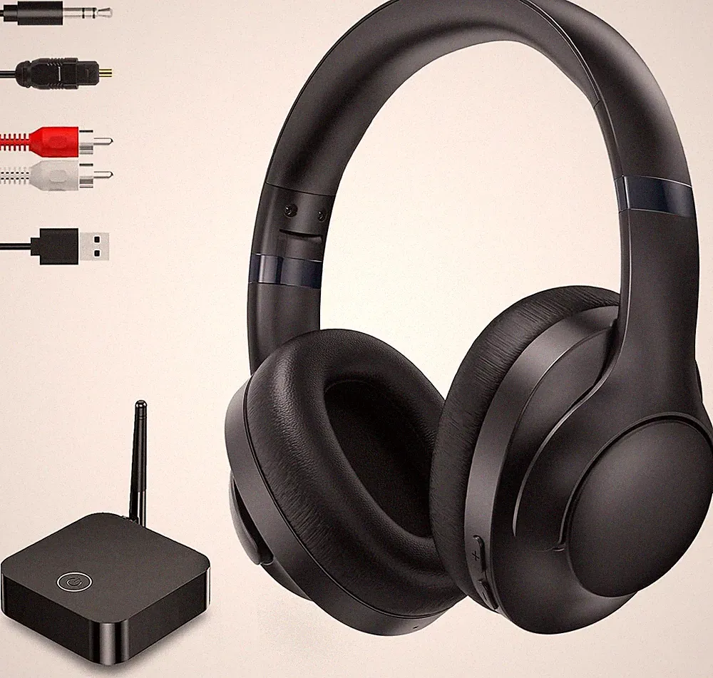 Letsactiv Kabellose Kopfhörer für Fernseher, Over-Ear mit 196ft Reichweite, 40h