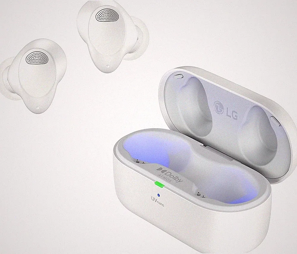 LG In-Ear-Kopfhörer TONE Free T90S Wireless ANC UV-Reinigung Bluetooth Weiß