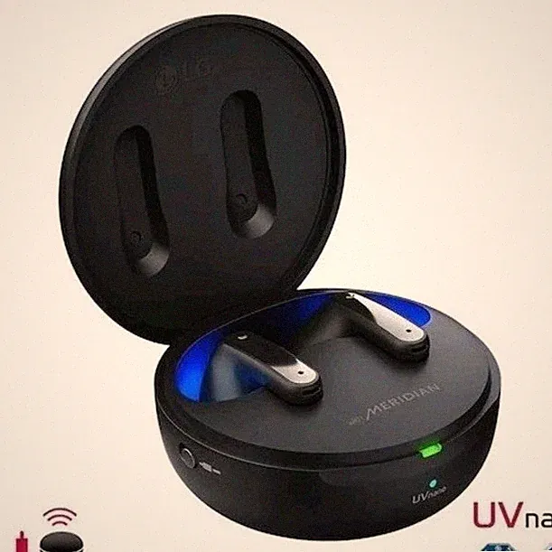 LG TONE Free In-Ear-Kopfhörer Bluetooth ANC UVnano Ladecase Schwarz 2er
