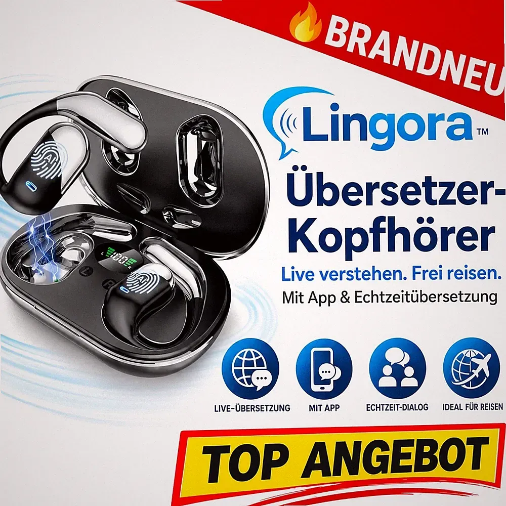 Lingora™ Übersetzer-Kopfhörer für Reisen mit App und Echtzeitübersetzung live