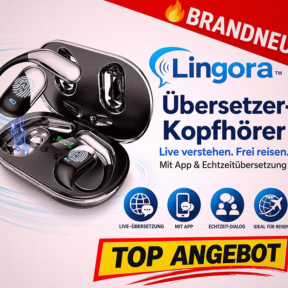 Lingora™ Übersetzer-Kopfhörer für Reisen mit App und Echtzeitübersetzung live