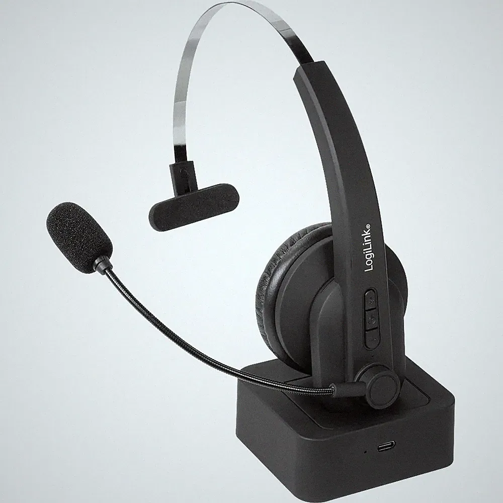 LogiLink BT0059 On Ear Headset Bluetooth® Mono Schwarz Telefon