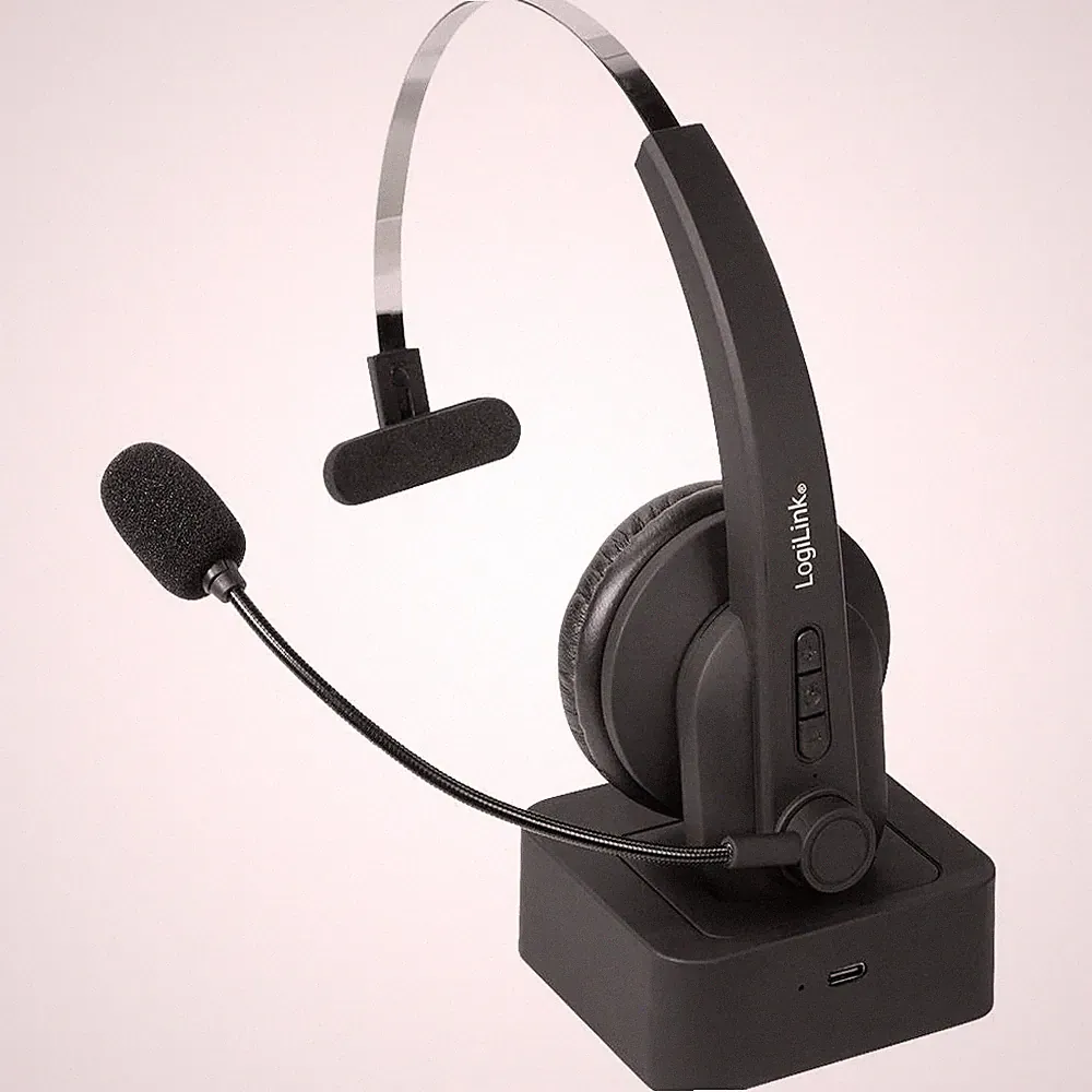 LogiLink BT0059 On Ear Headset Bluetooth® Mono Schwarz Telefon
