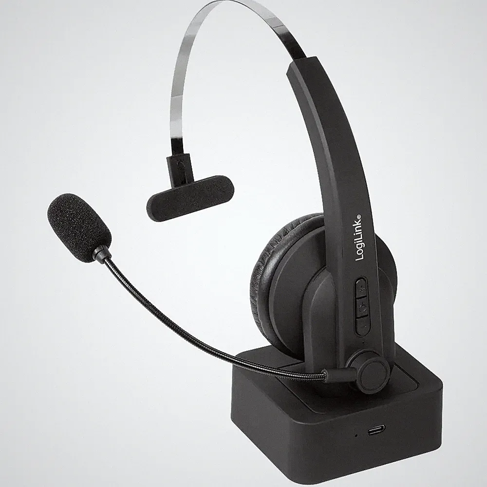 LogiLink BT0059 On Ear Headset Bluetooth® Mono Schwarz Telefon