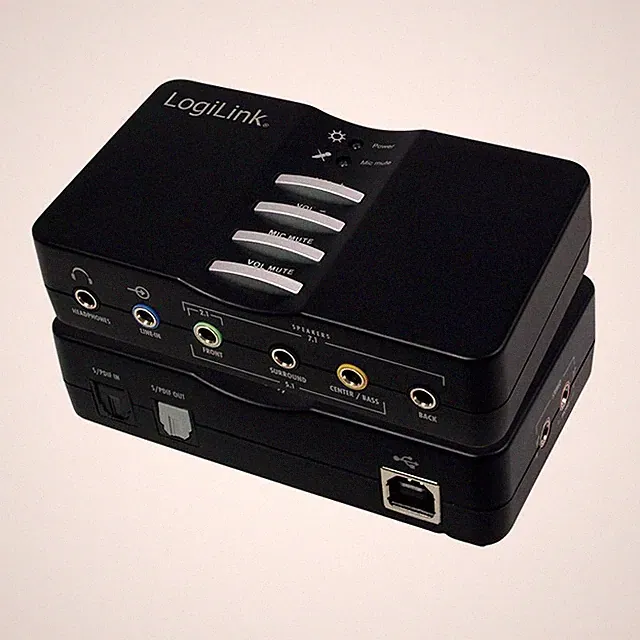 LogiLink UA0099 USB Surround Sound Box 7.1 8-Kanal Laptop PC Computer Audio
