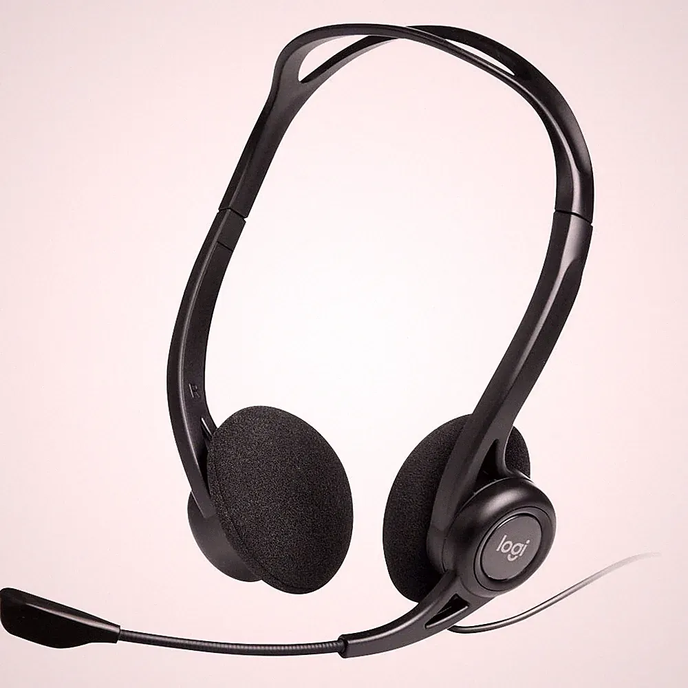 Logitech 960 Kopfhörer mit Mikrofon, Stereo Headset mit Mikrofon 2,4m Kabel USB