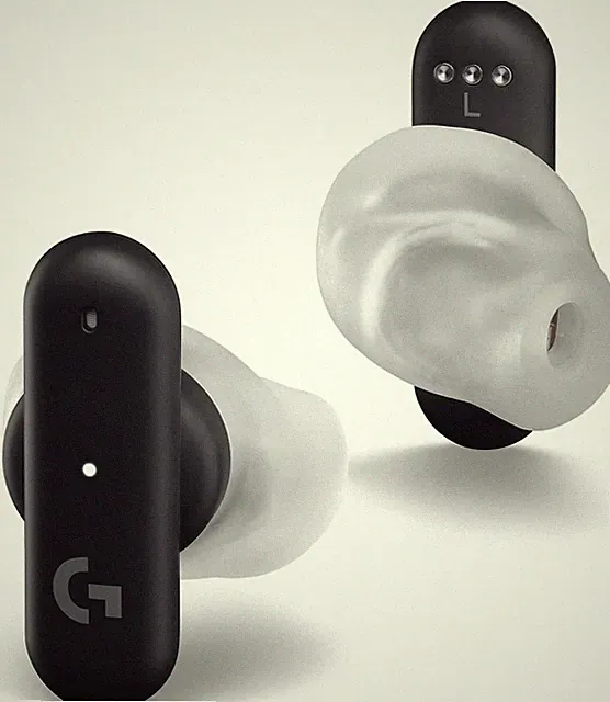 Logitech G FITS True Wireless Gaming Earbuds, zugeschnittene Passform, Schwarz